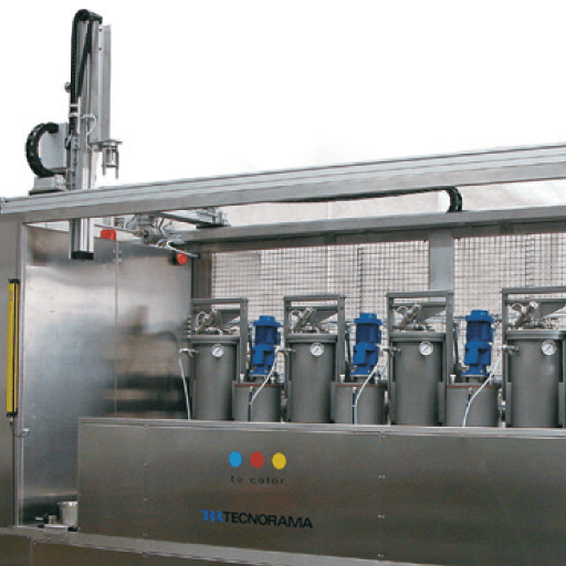 DOSORAMA WSD + DYRAMA 4/R-2000/6000: primo sistema automatico di tintura di filato in rocche. Modello DOS&DYE® 2000/6000